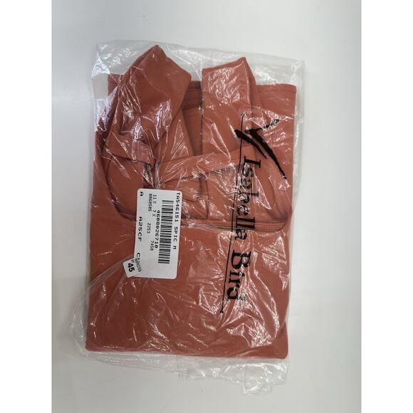 Isabella Bird Womens Tank Top Size Medium Orange Square Neck Back Strap - Picture 9 of 10